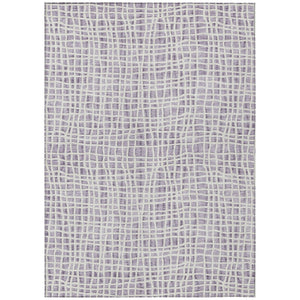 HomeRoots 5' Lilac Purple and Ivory Striped Area Rug - Elegant, Durable, Washable for Indoor and Outdoor Spaces 8' X 10' 583441