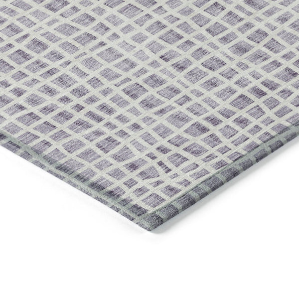 Homeroots 3' Stylish Black Gray And Ivory Striped Washable Rug For Indoor And Outdoor Spaces, Durable Design 8' X 10' Polyester 583441