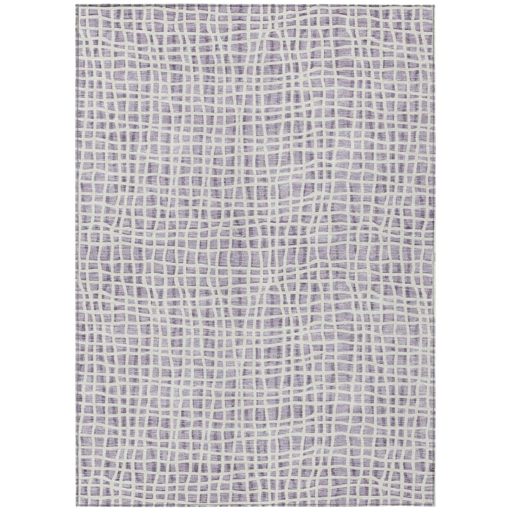HomeRoots 9' Lilac Purple and Ivory Striped Washable Area Rug – Durable, Stylish, Perfect for Indoor & Outdoor Use 9' X 12' 583442