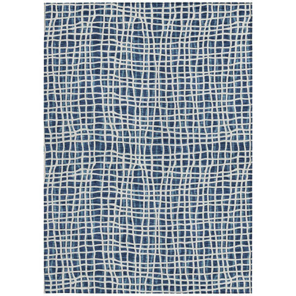 Homeroots 3' Stylish Black Gray And Ivory Striped Washable Rug For Indoor And Outdoor Spaces, Durable Design 8' X 10' Polyester 583447