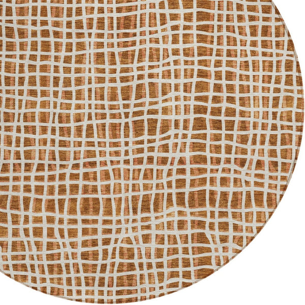 Homeroots 3' Stylish Black Gray And Ivory Striped Washable Rug For Indoor And Outdoor Spaces, Durable Design 8' Round Polyester 583458