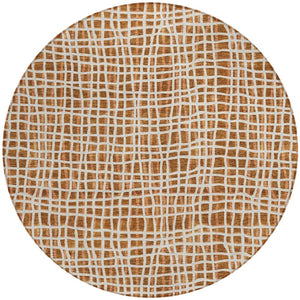 Homeroots 3' Stylish Black Gray And Ivory Striped Washable Rug For Indoor And Outdoor Spaces, Durable Design 8' Round Polyester 583458