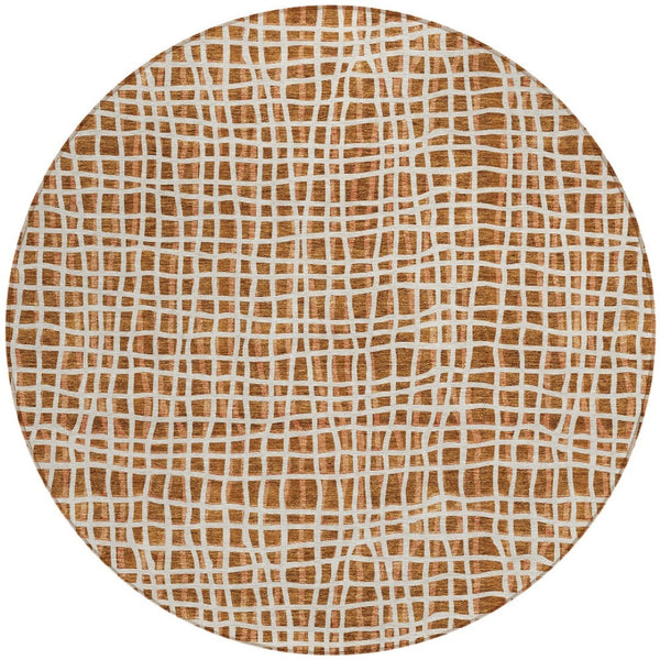 Homeroots 3' Stylish Black Gray And Ivory Striped Washable Rug For Indoor And Outdoor Spaces, Durable Design 8' Round Polyester 583458