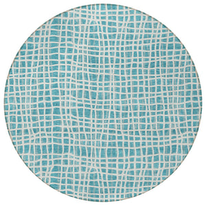 Homeroots 3' Stylish Black Gray And Ivory Striped Washable Rug For Indoor And Outdoor Spaces, Durable Design 8' Round Polyester 583464