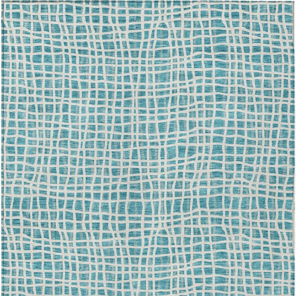 Homeroots 3' Stylish Black Gray And Ivory Striped Washable Rug For Indoor And Outdoor Spaces, Durable Design 8' X 10' Polyester 583465