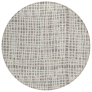 HomeRoots 5' Taupe and Beige Striped Washable Indoor-Outdoor Area Rug for Stylish Home and Patio Décor 8' Round 583470