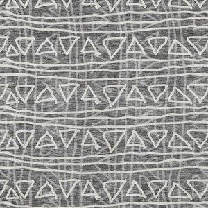 Homeroots 3' Black Gray Ivory Geometric Washable Area Rug For Indoor Outdoor Spaces - Durable & Stylish! 9' X 12' Polyester 583484