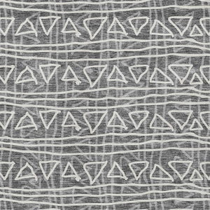 Homeroots 3' Black Gray Ivory Geometric Washable Area Rug For Indoor Outdoor Spaces - Durable & Stylish! 10' X 14' Polyester 583485