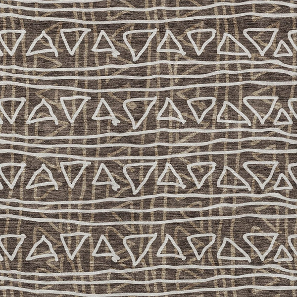 Homeroots 3' Black Gray Ivory Geometric Washable Area Rug For Indoor Outdoor Spaces - Durable & Stylish! 3' X 5' Polyester 583486