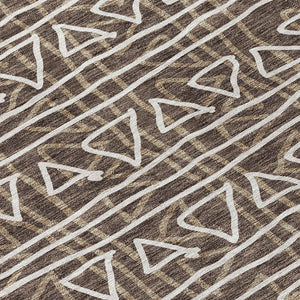 Homeroots 3' Black Gray Ivory Geometric Washable Area Rug For Indoor Outdoor Spaces - Durable & Stylish! 3' X 5' Polyester 583486