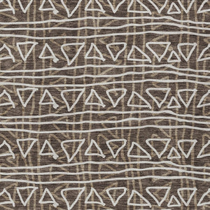 Homeroots 3' Black Gray Ivory Geometric Washable Area Rug For Indoor Outdoor Spaces - Durable & Stylish! 5' X 8' Polyester 583487