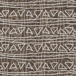 Homeroots 3' Black Gray Ivory Geometric Washable Area Rug For Indoor Outdoor Spaces - Durable & Stylish! 8' X 10' Polyester 583489