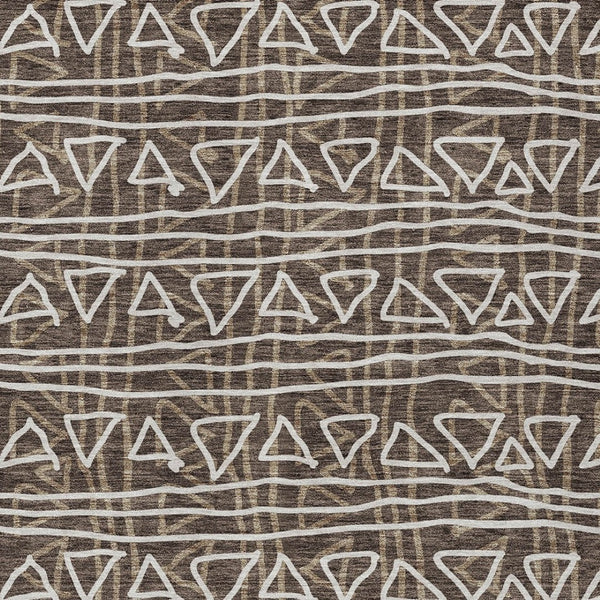 Homeroots 3' Black Gray Ivory Geometric Washable Area Rug For Indoor Outdoor Spaces - Durable & Stylish! 9' X 12' Polyester 583490