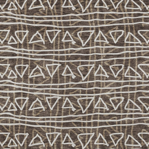 Homeroots 3' Black Gray Ivory Geometric Washable Area Rug For Indoor Outdoor Spaces - Durable & Stylish! 10' X 14' Polyester 583491