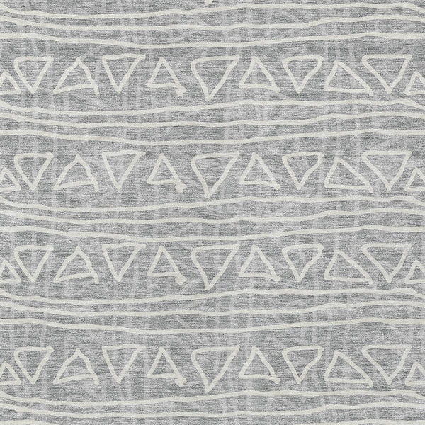 Homeroots 3' Black Gray Ivory Geometric Washable Area Rug For Indoor Outdoor Spaces - Durable & Stylish! 5' X 8' Polyester 583499