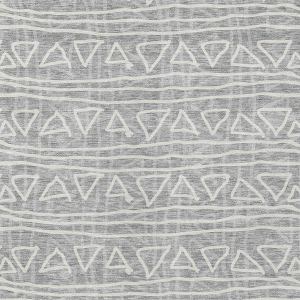Homeroots 3' Black Gray Ivory Geometric Washable Area Rug For Indoor Outdoor Spaces - Durable & Stylish! 8' X 10' Polyester 583501