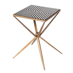 Butler Specialty Issa Square Bone Inlay & Metal Side Table - Stunning Geometric Design For Elegant Living Spaces Multi Aluminum,Iron,Mdf,Bone,Resin 5835025-butler