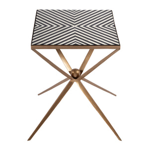 Butler Specialty Issa Square Bone Inlay & Metal Side Table - Stunning Geometric Design For Elegant Living Spaces Multi Aluminum,Iron,Mdf,Bone,Resin 5835025-butler