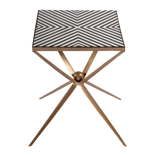 Butler Specialty Issa Square Bone Inlay & Metal Side Table - Stunning Geometric Design For Elegant Living Spaces Multi Aluminum,Iron,Mdf,Bone,Resin 5835025-butler