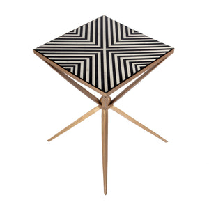Butler Specialty Issa Square Bone Inlay & Metal Side Table - Stunning Geometric Design For Elegant Living Spaces Multi Aluminum,Iron,Mdf,Bone,Resin 5835025-butler