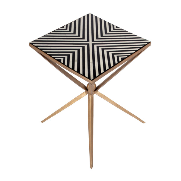 Butler Specialty Issa Square Bone Inlay & Metal Side Table - Stunning Geometric Design For Elegant Living Spaces Multi Aluminum,Iron,Mdf,Bone,Resin 5835025-butler
