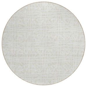 HomeRoots 5' Ivory and Beige Geometric Indoor Outdoor Area Rug - Stylish, Durable, and Washable Design for All Spaces 8' Round 583506