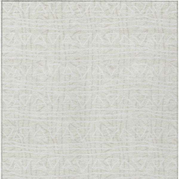 Homeroots 3' Black Gray Ivory Geometric Washable Area Rug For Indoor Outdoor Spaces - Durable & Stylish! 8' X 10' Polyester 583507