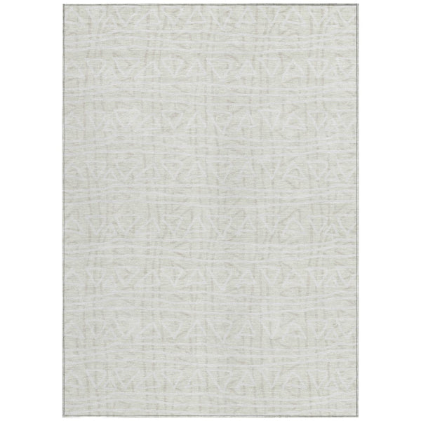 Homeroots 3' Black Gray Ivory Geometric Washable Area Rug For Indoor Outdoor Spaces - Durable & Stylish! 9' X 12' Polyester 583508