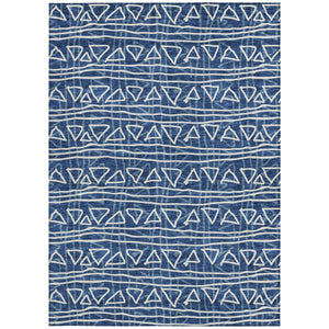 Homeroots 3' Black Gray Ivory Geometric Washable Area Rug For Indoor Outdoor Spaces - Durable & Stylish! 3' X 5' Polyester 583516