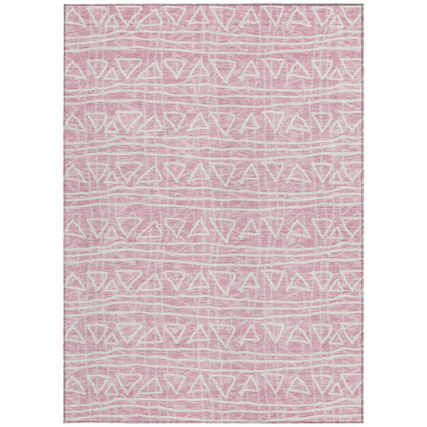 Homeroots 3' Black Gray Ivory Geometric Washable Area Rug For Indoor Outdoor Spaces - Durable & Stylish! 5' X 8' Polyester 583523