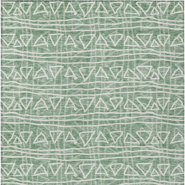 Homeroots 3' Black Gray Ivory Geometric Washable Area Rug For Indoor Outdoor Spaces - Durable & Stylish! 5' X 8' Polyester 583529