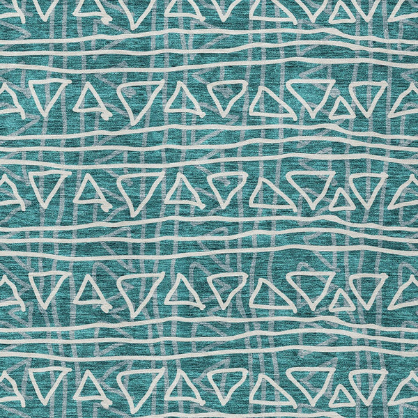 Homeroots 3' Black Gray Ivory Geometric Washable Area Rug For Indoor Outdoor Spaces - Durable & Stylish! 3' X 5' Polyester 583534