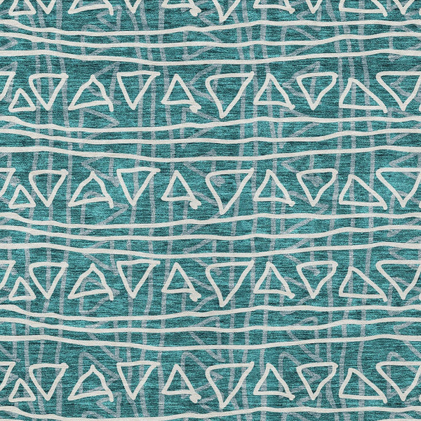 Homeroots 3' Black Gray Ivory Geometric Washable Area Rug For Indoor Outdoor Spaces - Durable & Stylish! 5' X 8' Polyester 583535