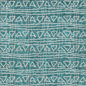 Homeroots 3' Black Gray Ivory Geometric Washable Area Rug For Indoor Outdoor Spaces - Durable & Stylish! 8' X 10' Polyester 583537