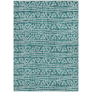 Homeroots 3' Black Gray Ivory Geometric Washable Area Rug For Indoor Outdoor Spaces - Durable & Stylish! 9' X 12' Polyester 583538