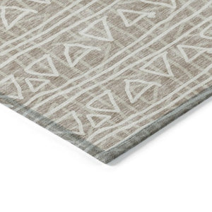 Homeroots 3' Black Gray Ivory Geometric Washable Area Rug For Indoor Outdoor Spaces - Durable & Stylish! 3' X 5' Polyester 583540