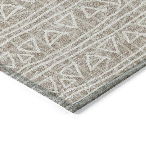 Homeroots 3' Black Gray Ivory Geometric Washable Area Rug For Indoor Outdoor Spaces - Durable & Stylish! 3' X 5' Polyester 583540