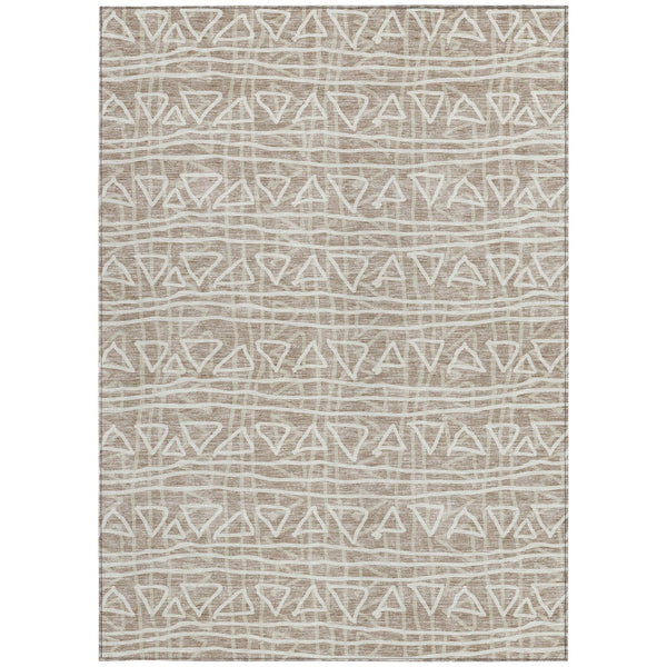 Homeroots 3' Black Gray Ivory Geometric Washable Area Rug For Indoor Outdoor Spaces - Durable & Stylish! 5' X 8' Polyester 583541