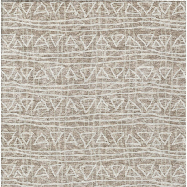 Homeroots 3' Black Gray Ivory Geometric Washable Area Rug For Indoor Outdoor Spaces - Durable & Stylish! 8' X 10' Polyester 583543