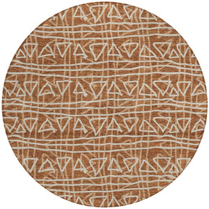 Homeroots 3' Black Gray Ivory Geometric Washable Area Rug For Indoor Outdoor Spaces - Durable & Stylish! 8' Round Polyester 583548