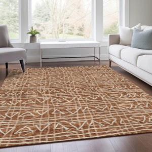 Homeroots 3' Black Gray Ivory Geometric Washable Area Rug For Indoor Outdoor Spaces - Durable & Stylish! 10' X 14' Polyester 583551