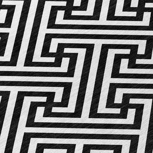 Homeroots 3' Black And Ivory Geometric Washable Area Rug For Indoor And Outdoor Spaces, Durable & Stylish 3' X 5' Polyester 583558