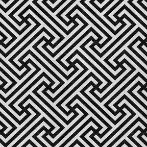 Homeroots 3' Black And Ivory Geometric Washable Area Rug For Indoor And Outdoor Spaces, Durable & Stylish 5' X 8' Polyester 583559