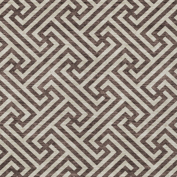 Homeroots 3' Black And Ivory Geometric Washable Area Rug For Indoor And Outdoor Spaces, Durable & Stylish 5' X 8' Polyester 583565