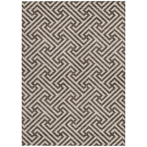 Homeroots 3' Black And Ivory Geometric Washable Area Rug For Indoor And Outdoor Spaces, Durable & Stylish 9' X 12' Polyester 583568