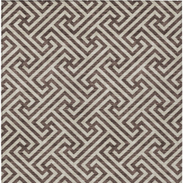 Homeroots 3' Black And Ivory Geometric Washable Area Rug For Indoor And Outdoor Spaces, Durable & Stylish 9' X 12' Polyester 583568