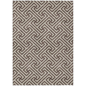 Homeroots 3' Black And Ivory Geometric Washable Area Rug For Indoor And Outdoor Spaces, Durable & Stylish 10' X 14' Polyester 583569
