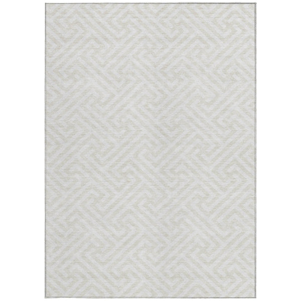 Homeroots 3' Black And Ivory Geometric Washable Area Rug For Indoor And Outdoor Spaces, Durable & Stylish 5' X 8' Polyester 583589