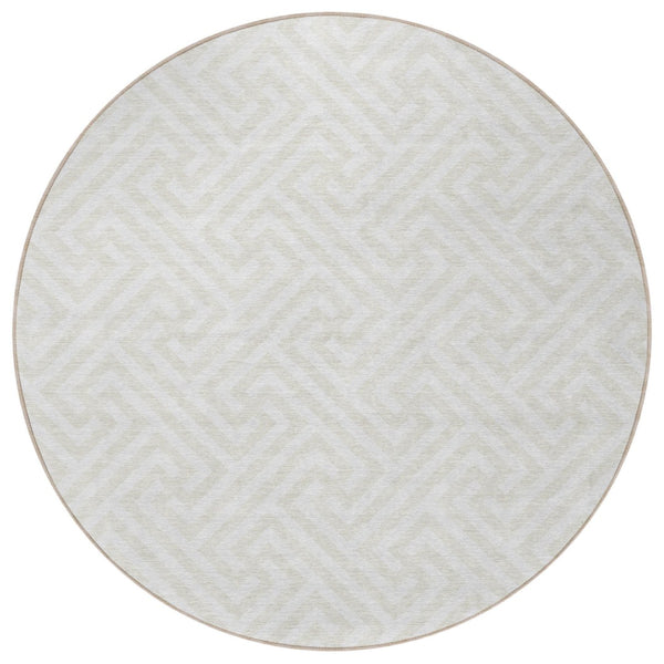 Homeroots 3' Black And Ivory Geometric Washable Area Rug For Indoor And Outdoor Spaces, Durable & Stylish 8' Round Polyester 583590