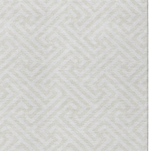 Homeroots 3' Black And Ivory Geometric Washable Area Rug For Indoor And Outdoor Spaces, Durable & Stylish 10' X 14' Polyester 583593